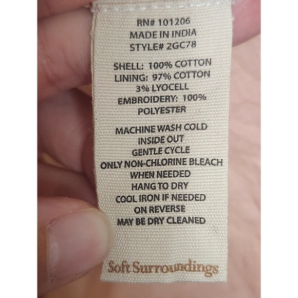 Soft Surroundings Bellicia Embroidered Midi Dress‎ Womens Size XS - Picture 5 of 7